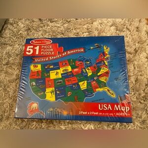 Melissa & Doug USA Map Floor Puzzle (51 pieces 🧩) ✨Brand New ✨